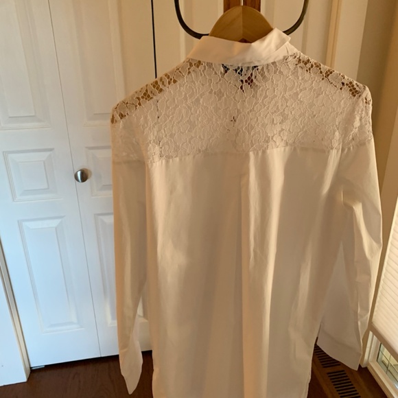 Ellen Tracy Stunning Lacey White Shirt - Picture 2 of 5